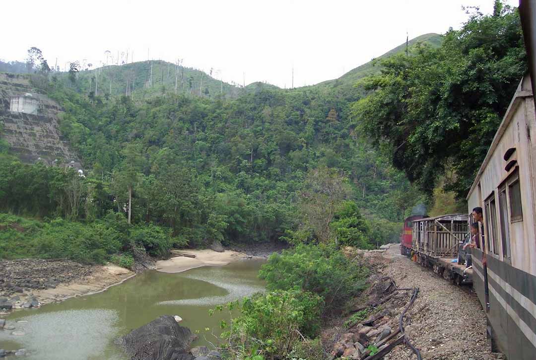 Train down the Pagas River Valley and mountains to Beaufort Town